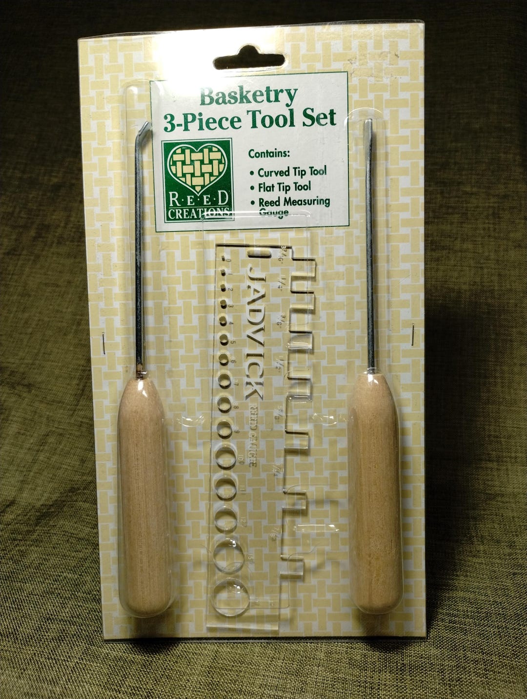 Vintage Reed Creations Basketry Tool Set, 3 Piece Basket Weaving Kit ...