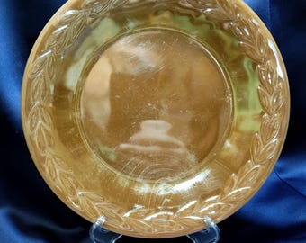 Vintage Fire-King Peach Lustre Plate | MCM Laurel Leaf Glassware, Retro Ovenware