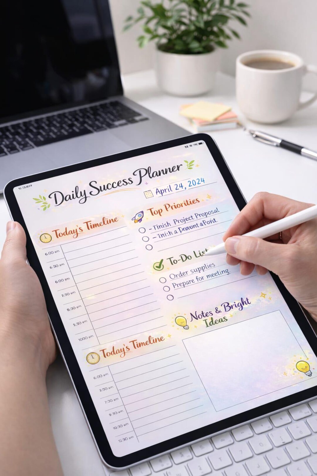 Daily Success Planner Printable | Productivity Planner PDF | Digital ...