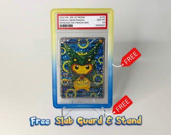 2016 Rayquaza Poncho Pikachu Promo Proxy | Pokimon Display Card | Graded Proxy | PSA Case