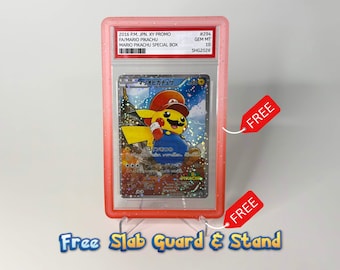 2016 Mario Poncho Pikachu Promo Proxy | Pokimon Display Card | Graded Proxy | PSA Case