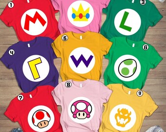 Super Mario Costume Matching Shirt, Super Mario Characters Matching Shirt, Mario Bros Birthday Party, Super Daddy, Super Mommy Shirt