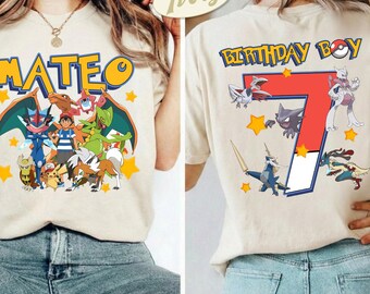 Custom P0kemon Birthday Comfort Colors Shirt, Personalized P0kemon Birthday Shirt, Picachu Birthday Boy Shirt, P0kemon Family Birthday Shirt