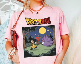 Genga G0ku Comfort Colors Shirt, Drag0n Ball Pkemon Matching Tee, Retro Anime Comic Style Shirt, Funny Ghost Anime Gift, Gift For Fans