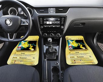 P0kemon Picachu Car Mats, P0kemon Car Seat Cover, P0kemon gift, Car Decor, Car Accessory, Picachu Floor mat, Picachu Car Floor Protector