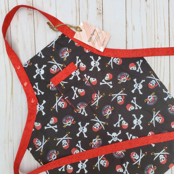 USA handmade kid cooking garden crafts art Child Pirate Apron youth