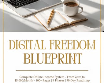 Digital Freedom Blueprint | Build Passive Income Online | Freelancing Digital Products Affiliate Ebook
