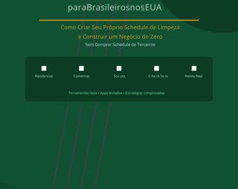 Cleaning Business Guide for Brazilians in USA | Residential, Commercial, Schedule (eBook)