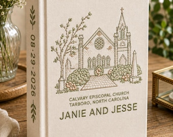 Personalized Wedding Venue Photo Album, Custom PhotoAlbum, Embroidered Linen Memory Book, Wedding Keepsake