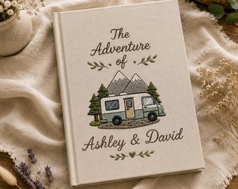 Personalized Adventure Partners For Life Journal, Custom Embroidered MemoryBook, Hiking CoupleGift, Anniversary Scrapbook, Wedding PhotoBook