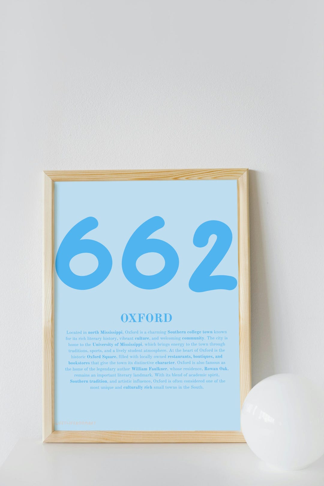 662 Oxford Area Code Poster | Rolled Art Print, Minimal Typographic ...