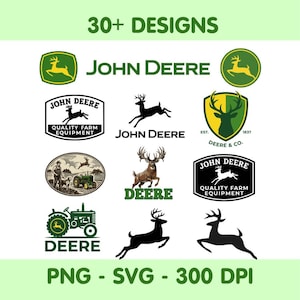 John Deere svg png files | John Deere png signs tractor logos bundle | Instant Download