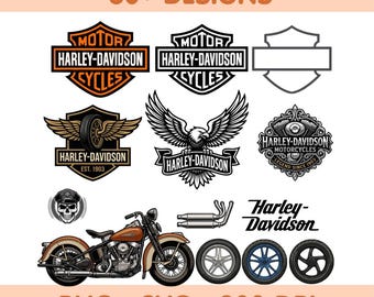 Harley Davidson svg files | Harley Davidson png bike logos bundle | Instant Download