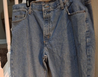 Jeansy męskie Vintage Menbers Mark z bawełny, rozmiar 38 x 30, w doskonałym stanie, używane