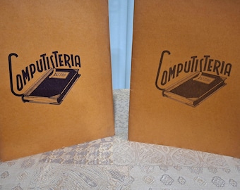Vintage and VERY RARE 1930'S , 2- Cartiere A. Binda Bookkeeping, Business, Calculating ,Accounting Book. Made in Milan. Blank 11"x8.5"x1/4"
