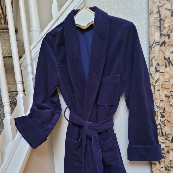 Vintage 70's After Hours by Diplomat Men's blue Robe size Medium  like new 85% Arnel Triacetate