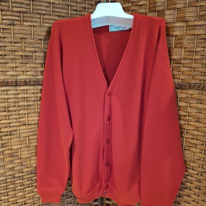 Vintage Classic by Palmland men&#39;s button down red sweater cardigan  size L
