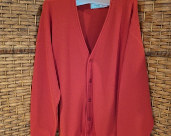 Vintage Classic by Palmland men&#39;s button down red sweater cardigan  size L
