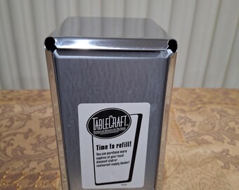 Vintage TableCraft Vertical double sided Full size Napkins Dispenser Made in Taiwan Brushed Stainless steel  7"x4.5"x4"