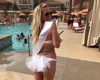 BootyVeils 13.99/Free SHIPPING/ SALE /mini booty veils/Great for Bride or Birthday Batch/Any ocassion/Clips on to Bikini,shorts,skirt, jeans