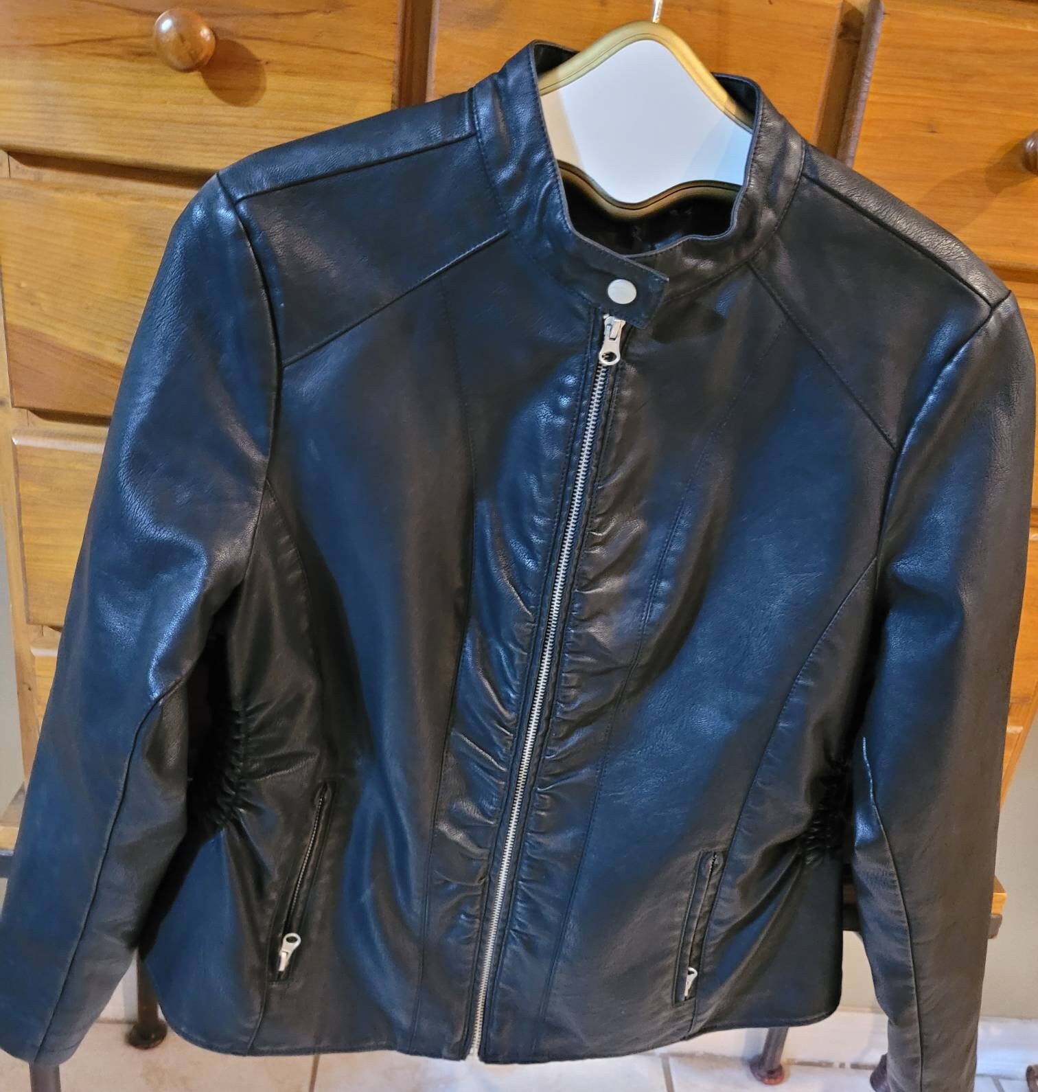 Vintage Baccini Women's Faux Leather Black Jacket Size - Etsy