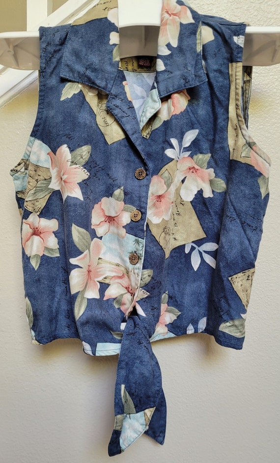 Vintage Caribbean Joe Floral Women's Hawaiian Top 