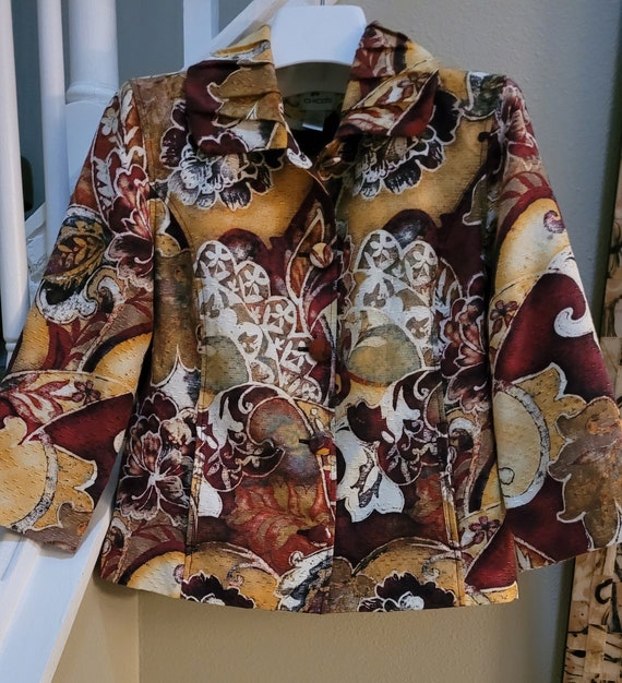 Vintage Chico's Floral print Women's Jacket Fully… - image 1