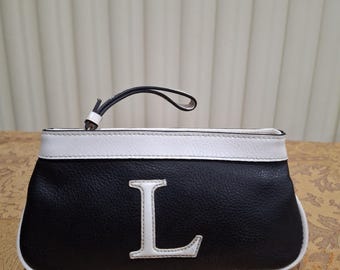 Vintage Black and White Mixit Monogram Wrislet purse