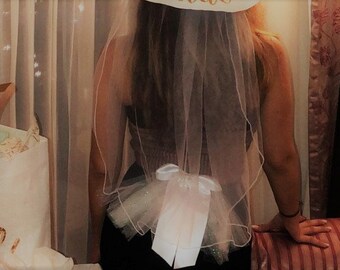 BootyVeils 13.99/Free SHIPPING/ SALE /mini booty veils/Great for Bride or Birthday Batch/Any ocassion/Clips on to Bikini,shorts,skirt, jeans