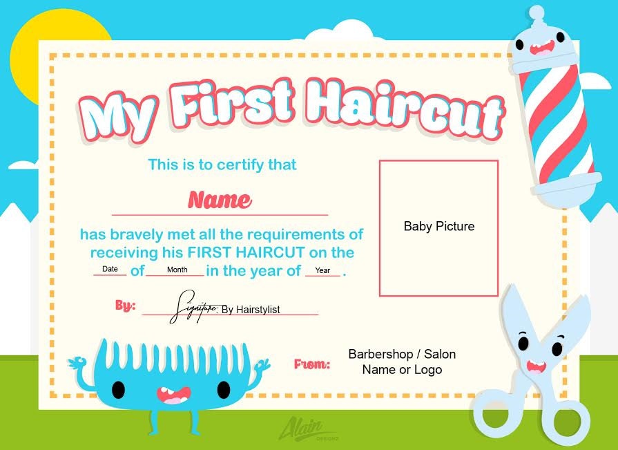 first-haircut-certificate-baby-haircut-certificate-8x10-etsy