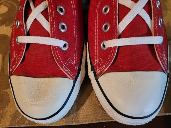 Vintage 90's Converse All Star Made in the USA Lo Top Red - Etsy