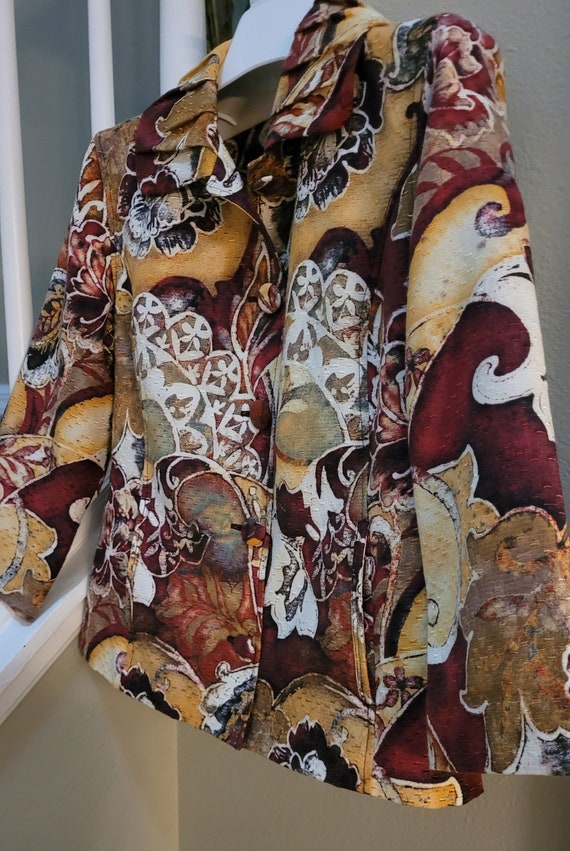 Vintage Chico's Floral print Women's Jacket Fully… - image 2