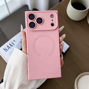 Square Silicone iPhone 17 Pro Max Case: MagSafe, Matte, Lens Protection