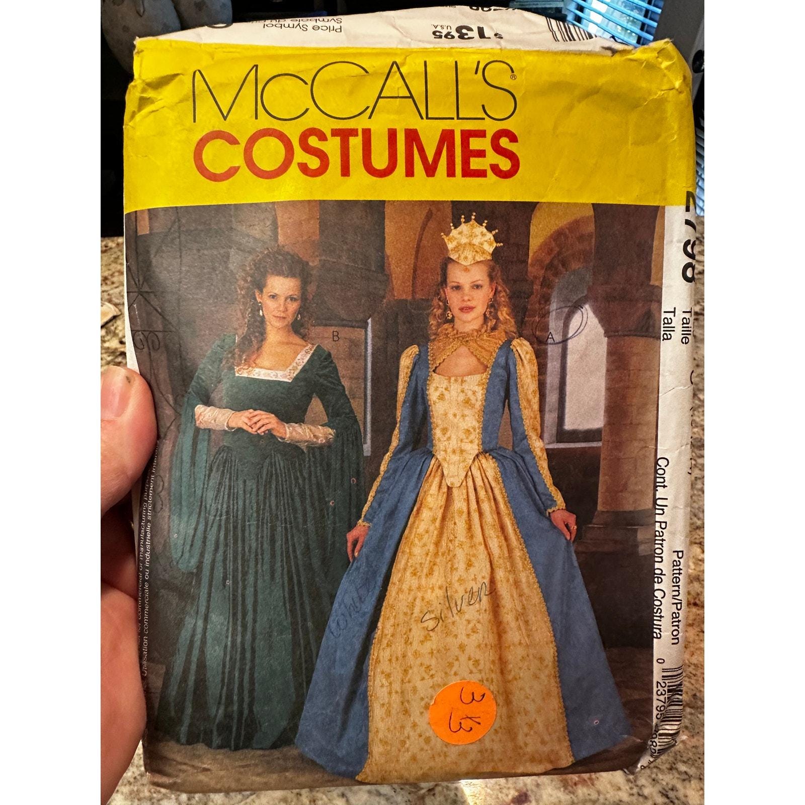Mccalls 2798 Renaissance Costume Pattern Medieval Queen Dress - Etsy