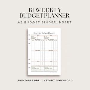 A5 Biweekly Budget Planner Insert | Paycheck Budget Tracker | Printable PDF