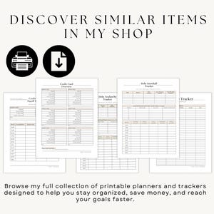 Printable finance planners and budget trackers including debt snowball, avalanche, and credit card trackers with instant download for easy financial organization