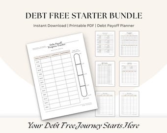 Debt Free Starter Bundle | Debt Payoff Planner, Snowball & Avalanche Tracker | Printable PDF