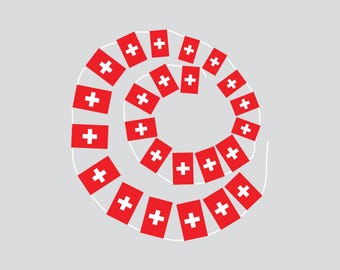 Banderines y guirnaldas de cuerda atados a mano de Suiza