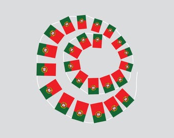 Banderas y guirnaldas de Portugal hechas a mano con cuerdas