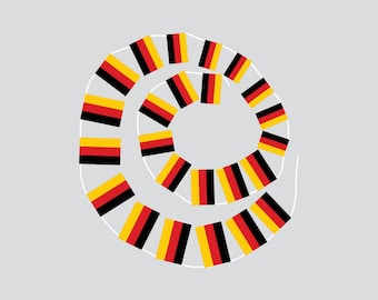 Banderas y guirnaldas alemanas atadas a mano