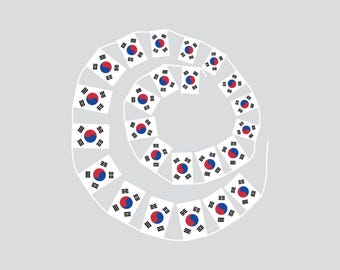 Banderas y guirnaldas de cuerda atadas a mano de Corea del Sur