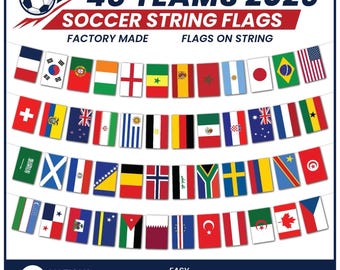2026 International Soccer String Flags