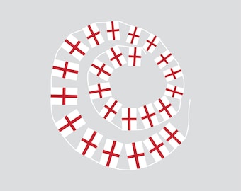 Banderas y guirnaldas de cuerda atadas a mano de Inglaterra