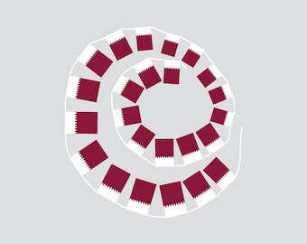 Banderas y guirnaldas de cuerda atadas a mano de Qatar