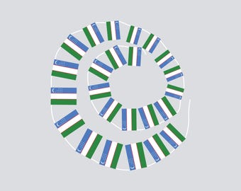 Banderas y guirnaldas de cuerda atadas a mano de Uzbekistán