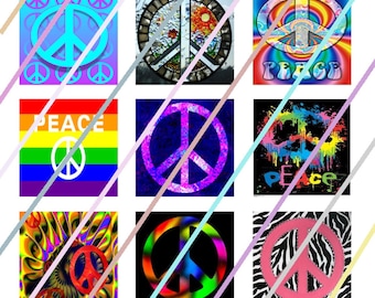 Peace Be With You 1 inch Square Tile Images 4x6 Digital Collage Sheet Instant Download