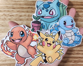 I choose you! Gen 1 pkmn starters 3" vinyl stickers