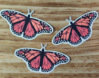 Orange monarch butterfly 3" vinyl sticker