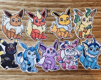 Eeveelutions Cuties Eevvee 3" pkmn vinyl stickers