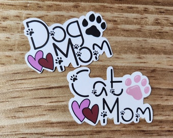 Cat Mom Dog Mom cute vinyl sticker